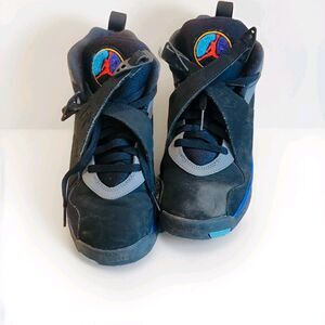 Air Jordan Sneaker 8 Retro 2015 Mid Aqua 305368-025 Black Sz 6Y 0012